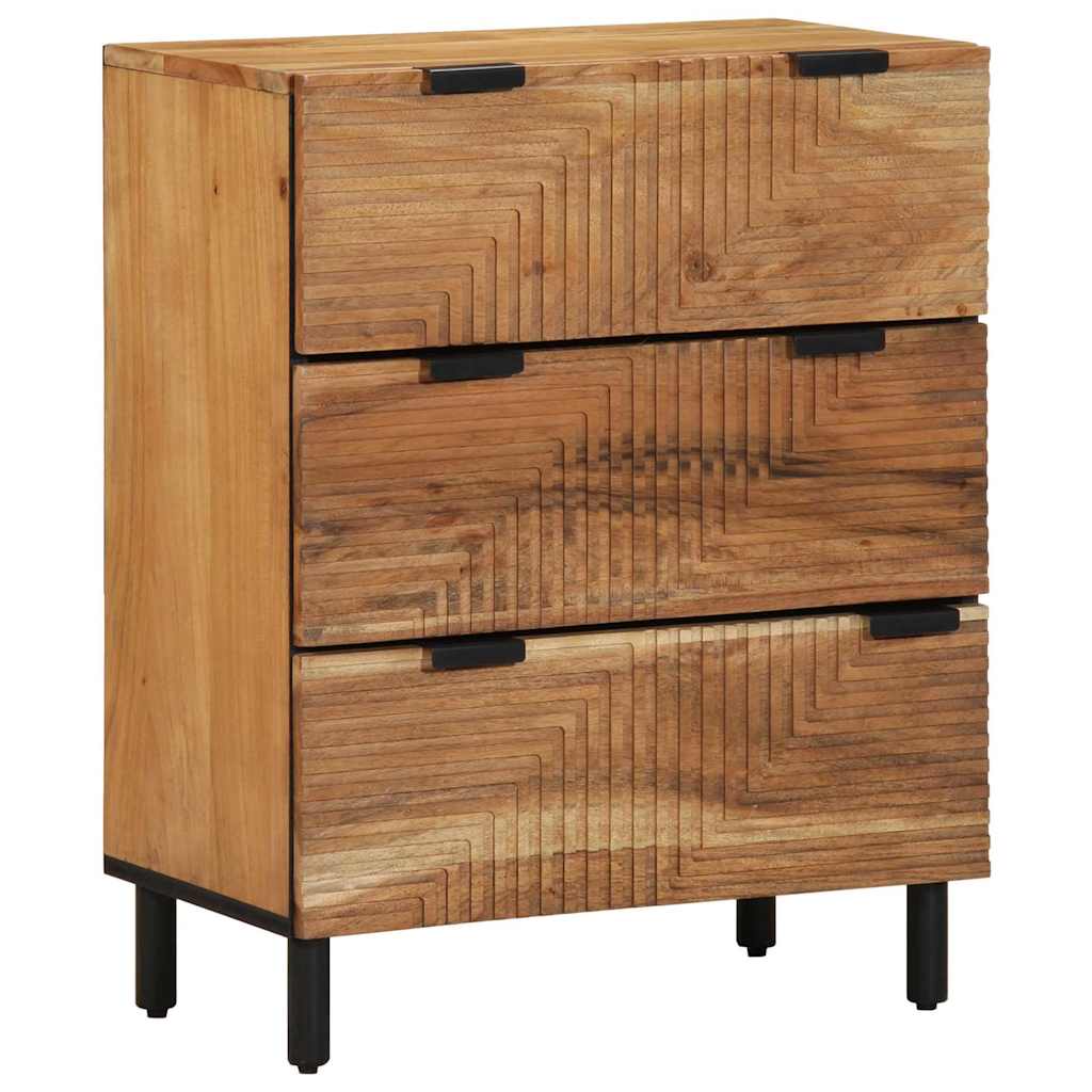 Set di Credenze 2 pcs Naturale Legno di Acacia Massello