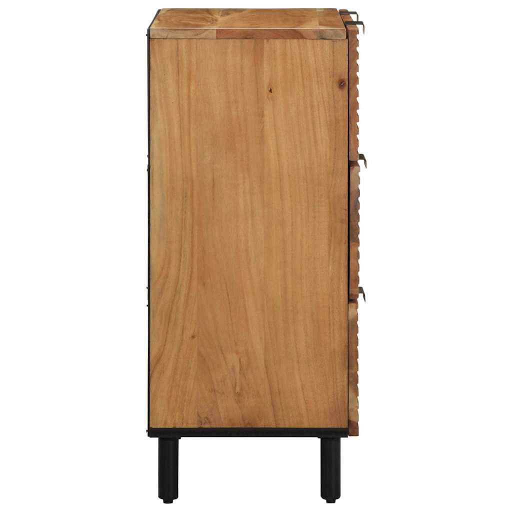Set di Credenze 2 pcs Naturale Legno di Acacia Massello
