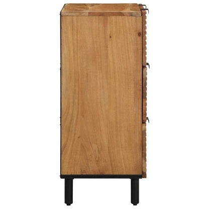 Set di Credenze 2 pcs Naturale Legno di Acacia Massello