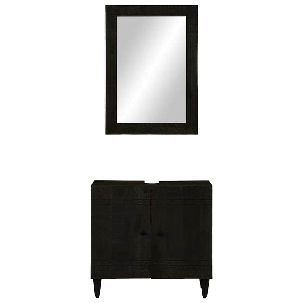 Set Mobili da Bagno 2pz in Legno Massello di Mango