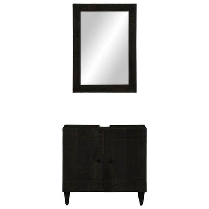 Set Mobili da Bagno 2pz in Legno Massello di Mango