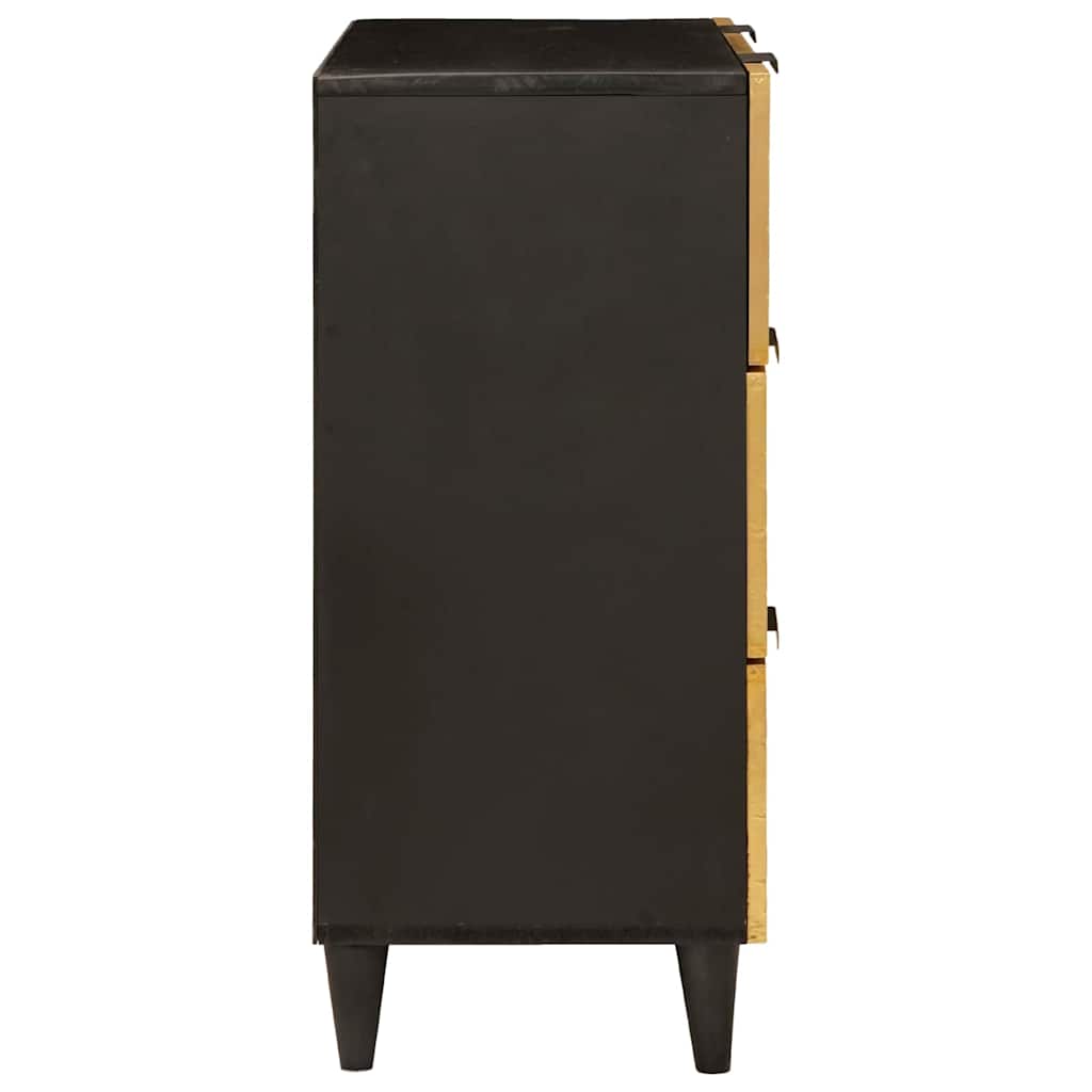 Credenza 2 pcs Nero e Oro 60 x 33 x 75 cm