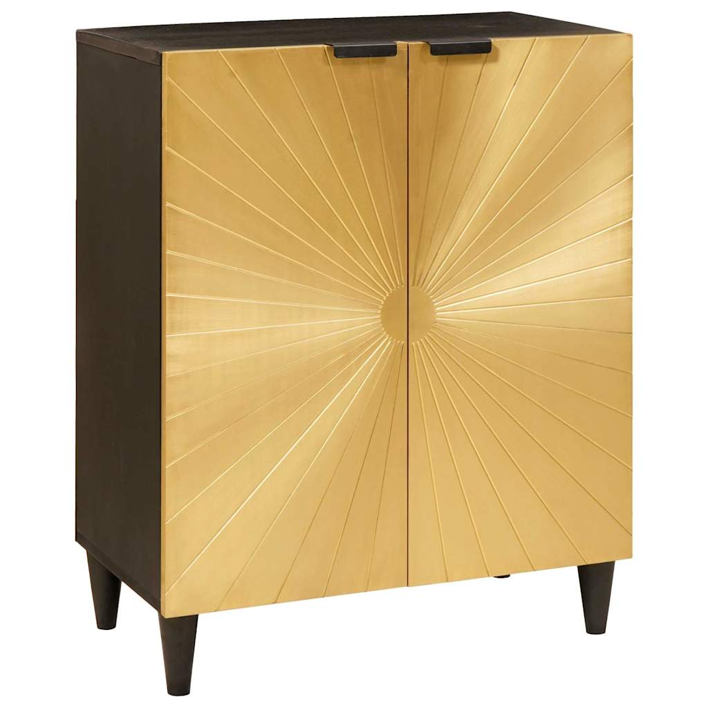 Credenza 3 pcs Nero e Oro 60 x 33 x 75 cm