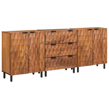 Credenza 3 pcs Finitura Marrone Acacia 60 x 33 x 75 cm