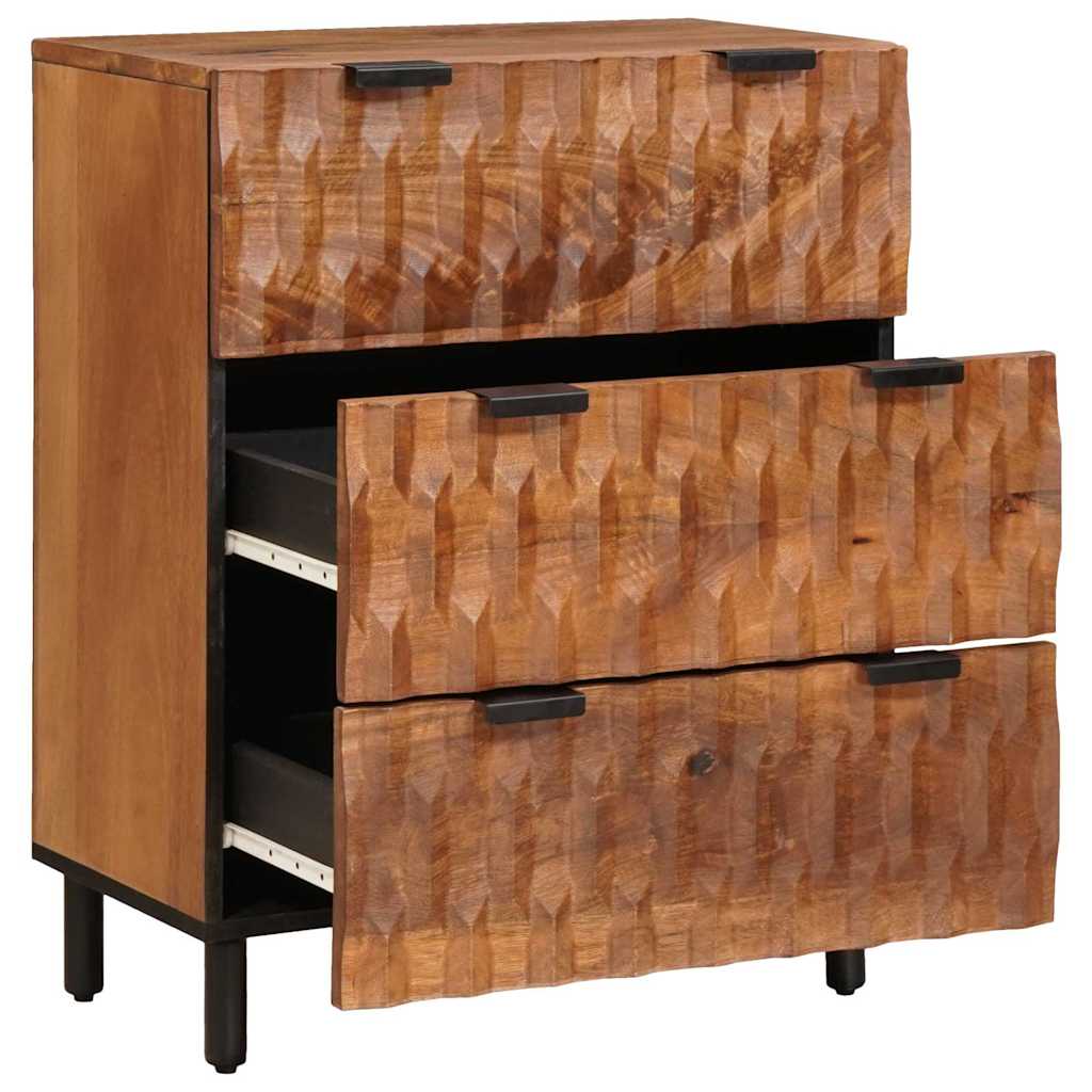 Credenza 3 pcs Finitura Marrone Acacia 60 x 33 x 75 cm