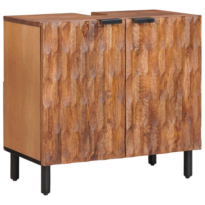Set da Bagno con cassetto con porta 5 pcs Acacia Marrone Winish