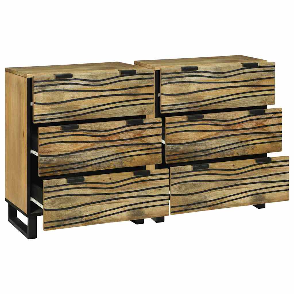 Set di Credenze con cassetto 2 pcs Naturale 60 x 33,5 x 75 cm