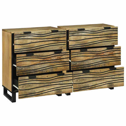 Set di Credenze con cassetto 2 pcs Naturale 60 x 33,5 x 75 cm
