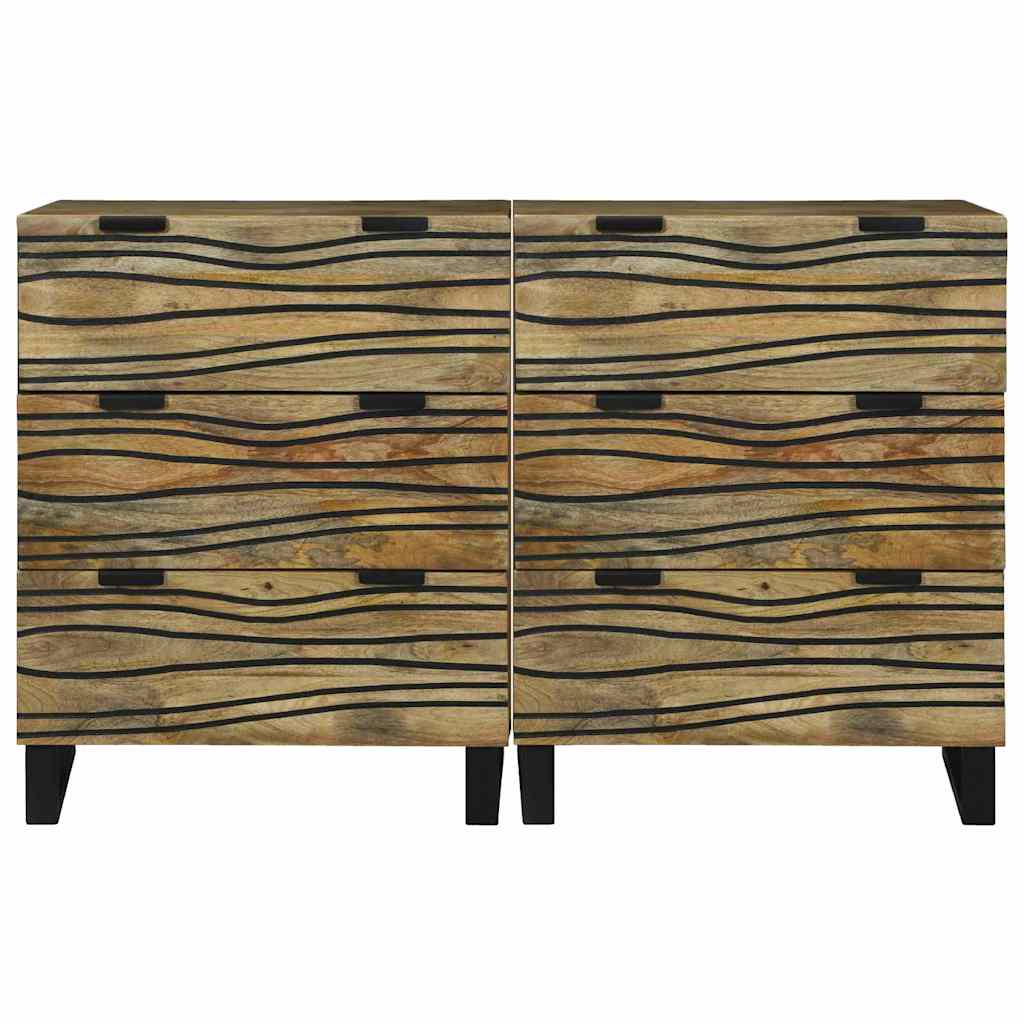 Set di Credenze con cassetto 2 pcs Naturale 60 x 33,5 x 75 cm