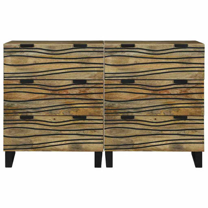 Set di Credenze con cassetto 2 pcs Naturale 60 x 33,5 x 75 cm