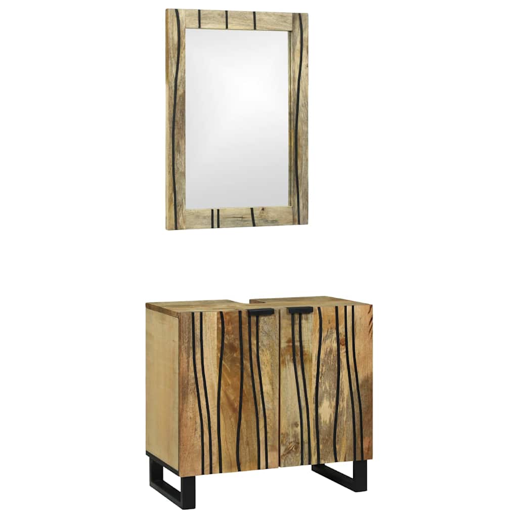 Set di mobili per il bagno 2 pcs Marrone Legno multistrato