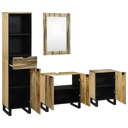 Set di mobili per il bagno 4 pcs Marrone Legno multistrato