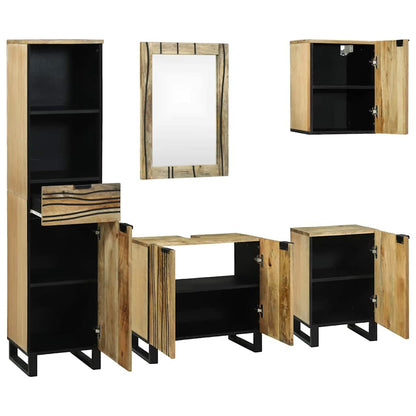 Set di mobili per il bagno 5 pcs Marrone Legno multistrato