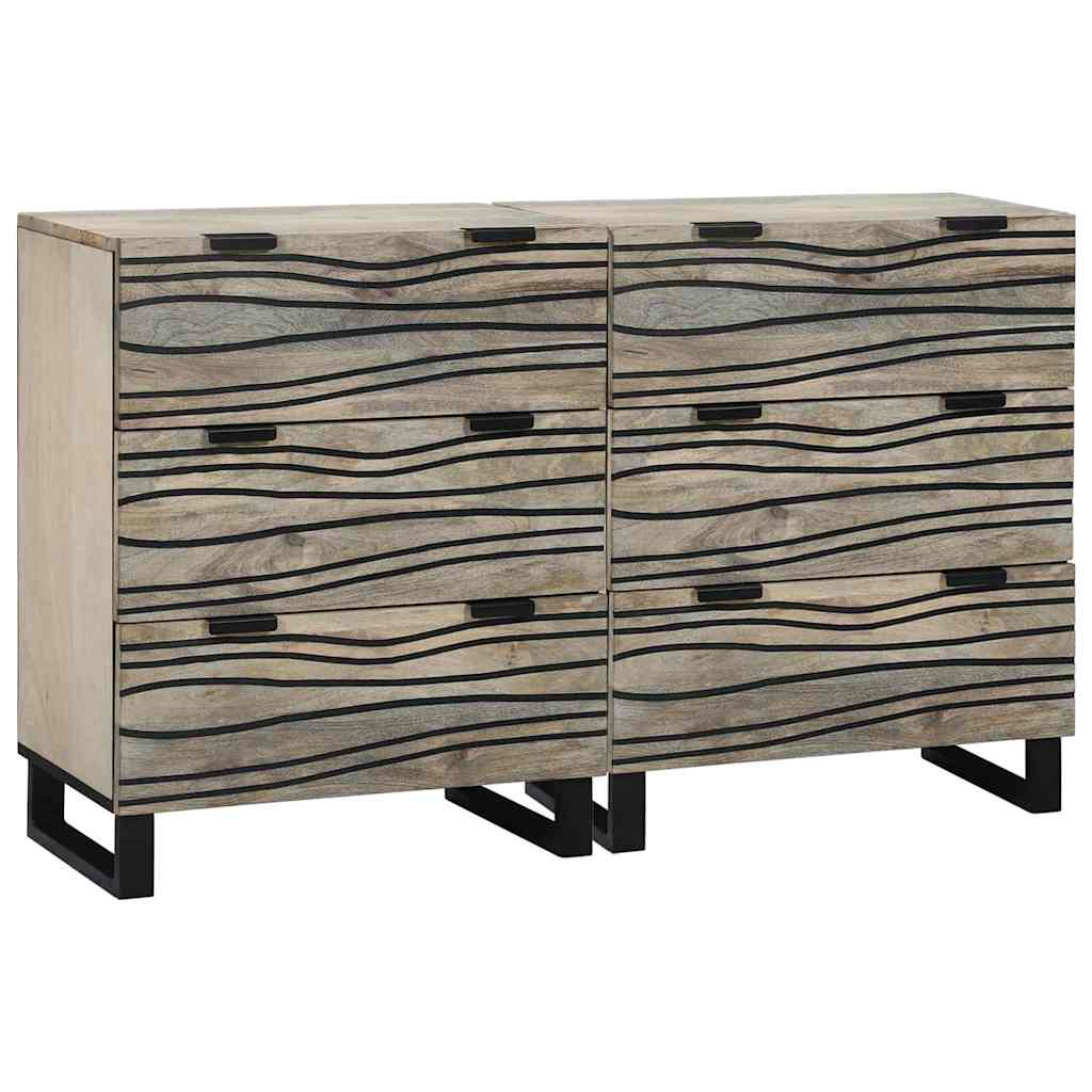 Set di Credenze con cassetto 2 pcs Bianco 60 x 33,5 x 75 cm