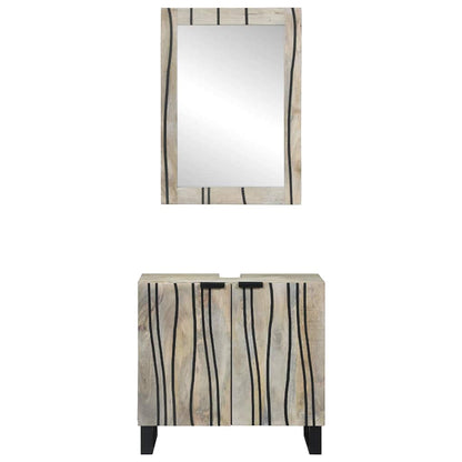Set di mobili per il bagno 2 pcs Bianco Legno multistrato