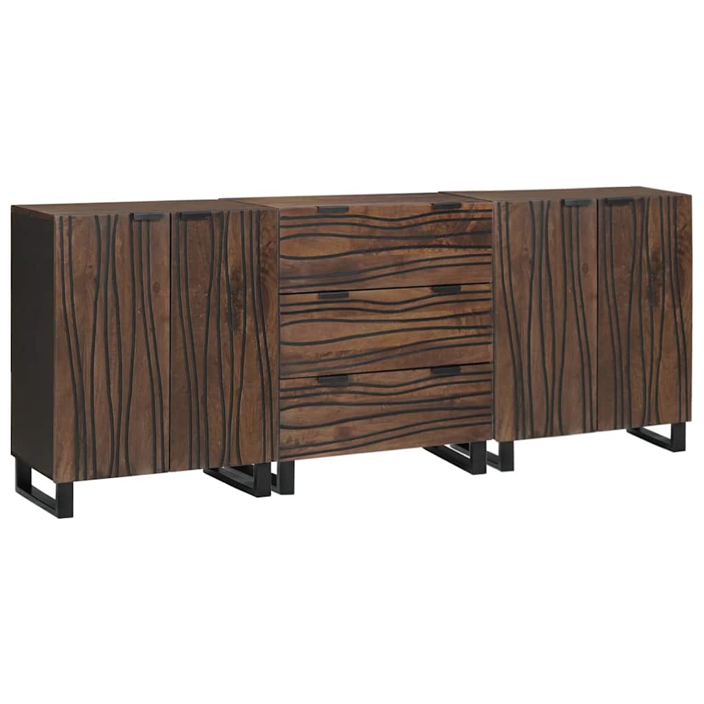 Set di mobili per il bagno 3 pcs Marrone Legno multistrato