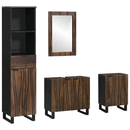 Set di mobili per il bagno 4 pcs Bianco Legno multistrato