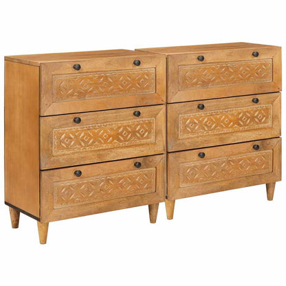 Credenza 2 pcs Marrone 60 x 33 x 75 cm legno massello di mango