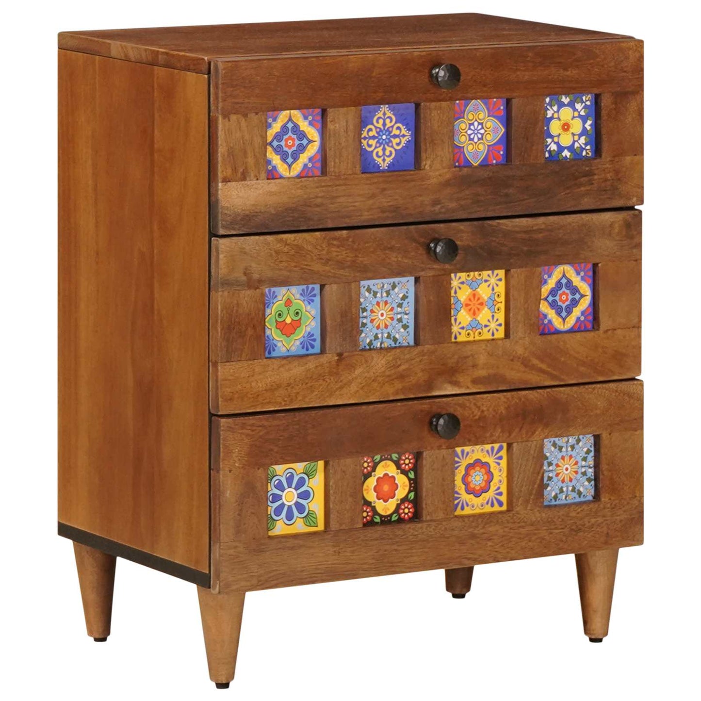 Credenza 2 pcs Noce 60 x 33 x 75 cm Legno di mango massello