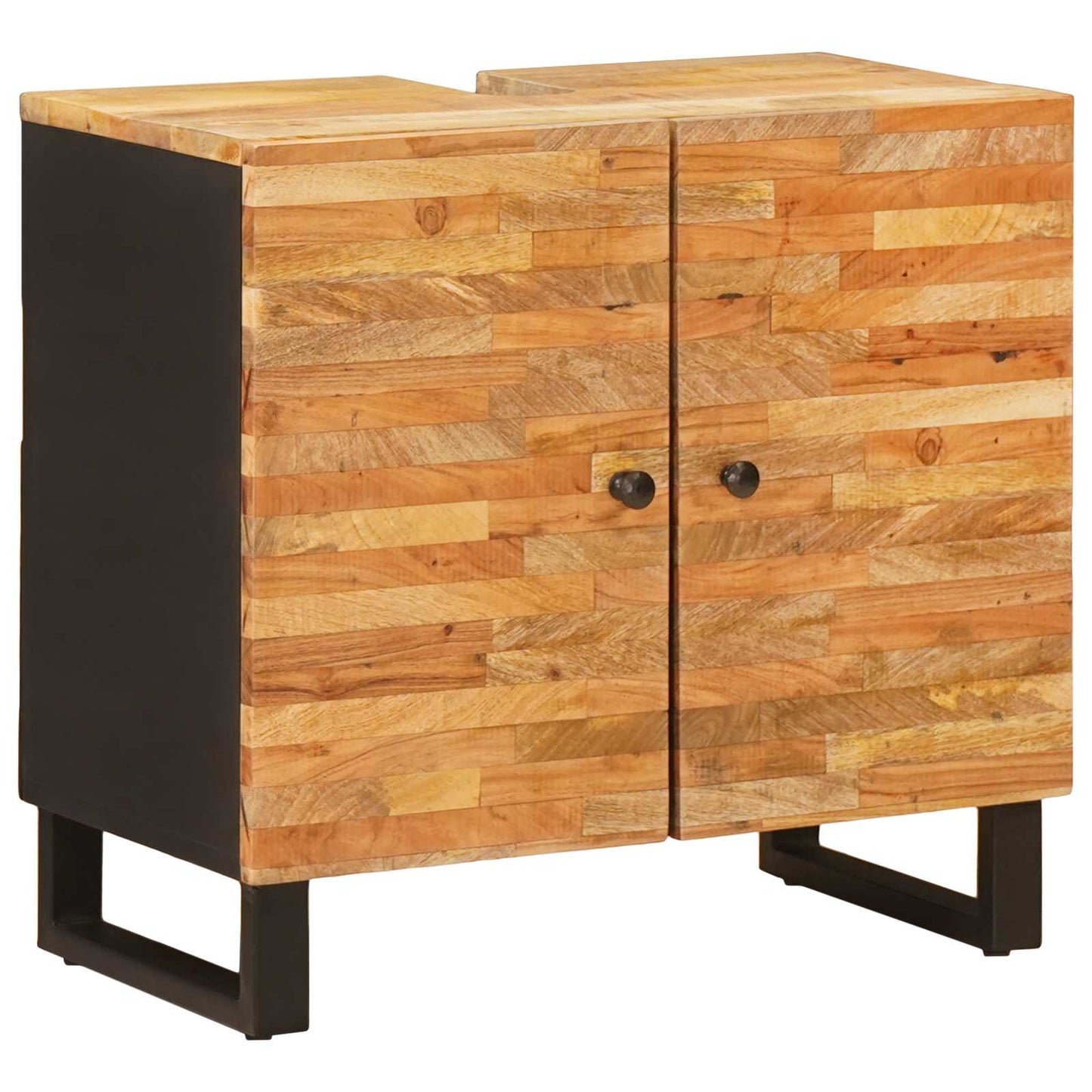 Set da Bagno con porta 5 pcs Naturale Legno di mango massello