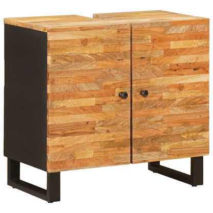 Set da Bagno con porta 5 pcs Naturale Legno di mango massello