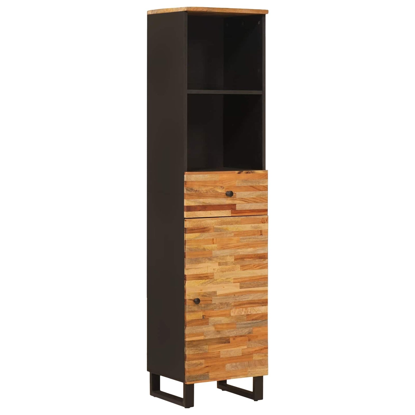 Set da Bagno con porta 5 pcs Naturale Legno di mango massello