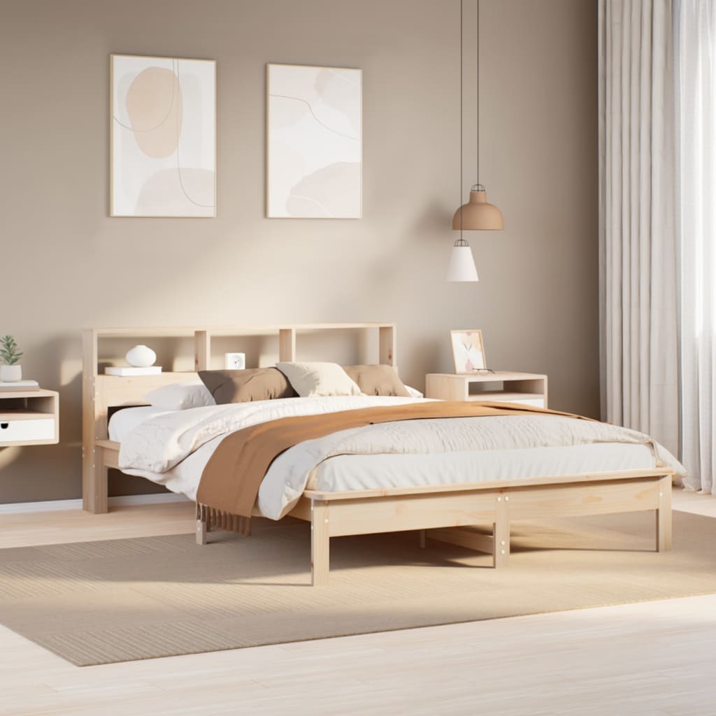 Letto senza Materasso 140x200 cm in Legno Massello di Pino