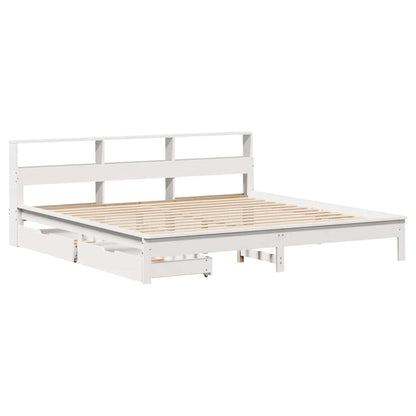 Giroletto con Libreria senza Materasso 180x200 cm in Legno Pino