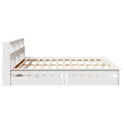 Giroletto con Libreria senza Materasso 180x200 cm in Legno Pino