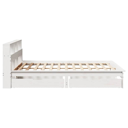Letto Libreria senza Materasso Bianco 160x200 cm Legno di Pino