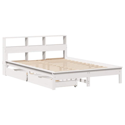 Letto Libreria senza Materasso Bianco 150x200 cm Legno di Pino
