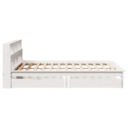 Letto Libreria senza Materasso Bianco 140x200 cm Legno di Pino