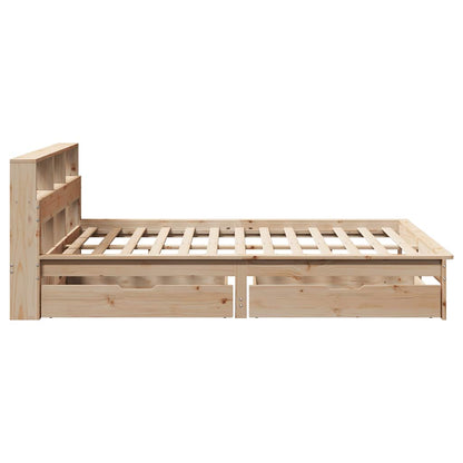 Letto Libreria senza Materasso 140x190 cm in Legno di Pino
