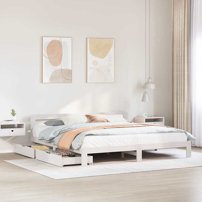 Giroletto senza Materasso Bianco 180x200 cm Legno Massello Pino