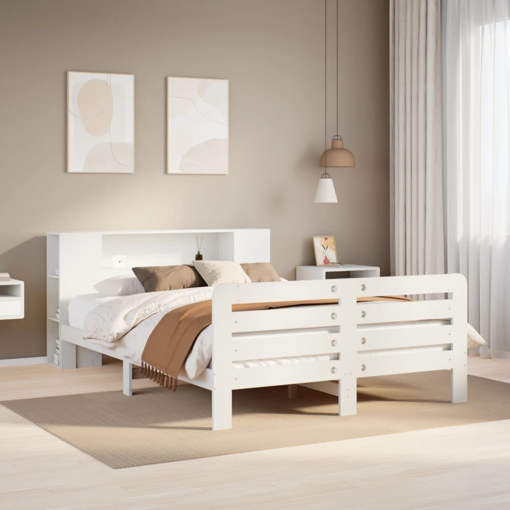 Giroletto senza Materasso Bianco 140x200 cm Legno Massello Pino