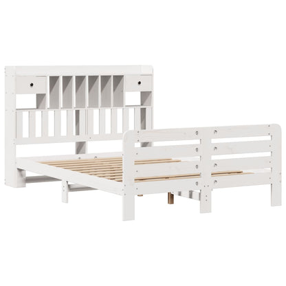 Letto Libreria senza Materasso Bianco 140x190 cm Legno di Pino