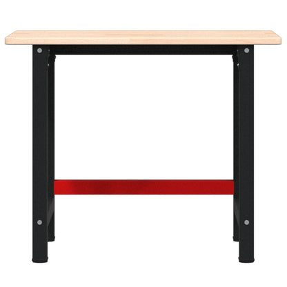 Banco Lavoro 100x60x81,5 cm Legno Massello Rovere Rettangolare