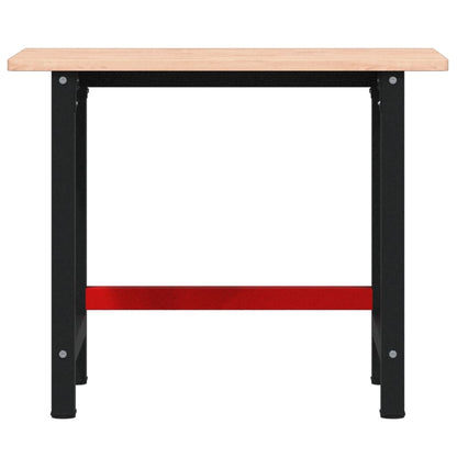 Banco Lavoro 100x60x81,5 cm Legno Massello Faggio Rettangolare