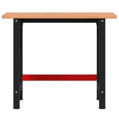 Banco Lavoro 100x60x81,5 cm Legno Massello Faggio Rettangolare