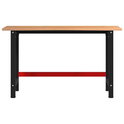 Banco Lavoro Marrone Scuro 140x60x81,5 cm Legno Massello Rovere
