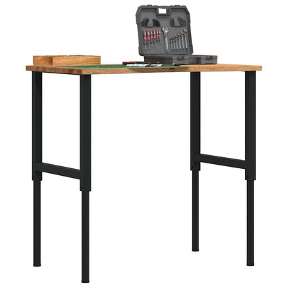 Banco Lavoro Marrone Chiaro 100x60x(71,5-98) cm Legno di Rovere