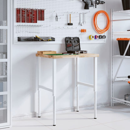 Banco Lavoro 80x60x(73-99,5) cm Legno di Faggio Rettangolare