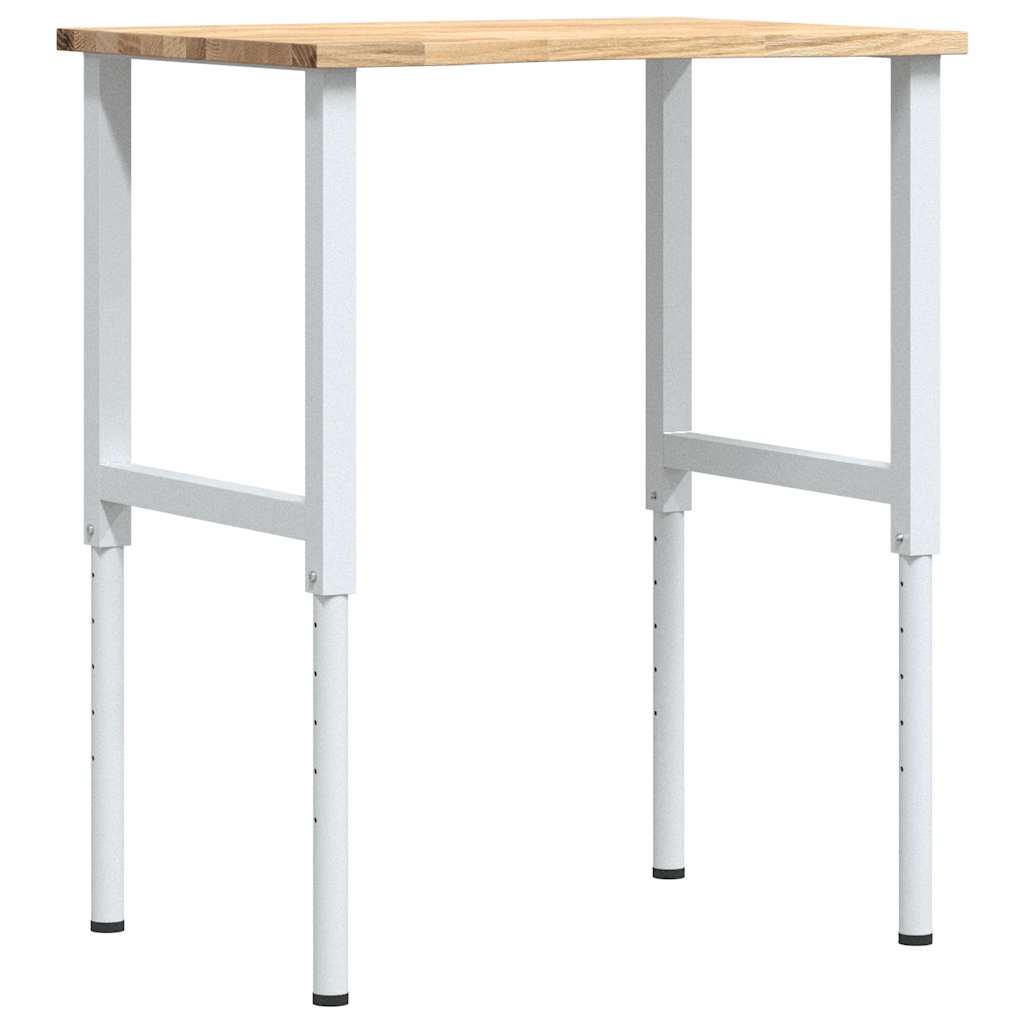 Banco da Lavoro 80x60x(71,5-98) cm Legno Massello Rovere