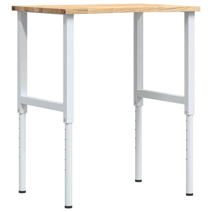 Banco da Lavoro 80x60x(71,5-98) cm Legno Massello Rovere