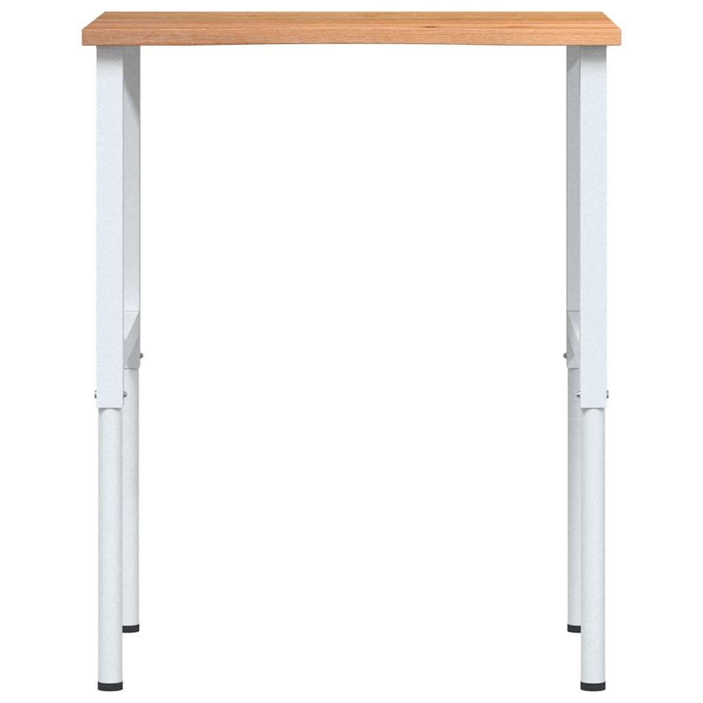 Banco Lavoro Marrone Chiaro 80x60x(71,5-98) cm Legno di Rovere