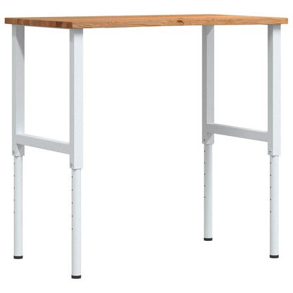 Banco Lavoro Marrone Chiaro 100x60x(71,5-98) cm Legno di Rovere