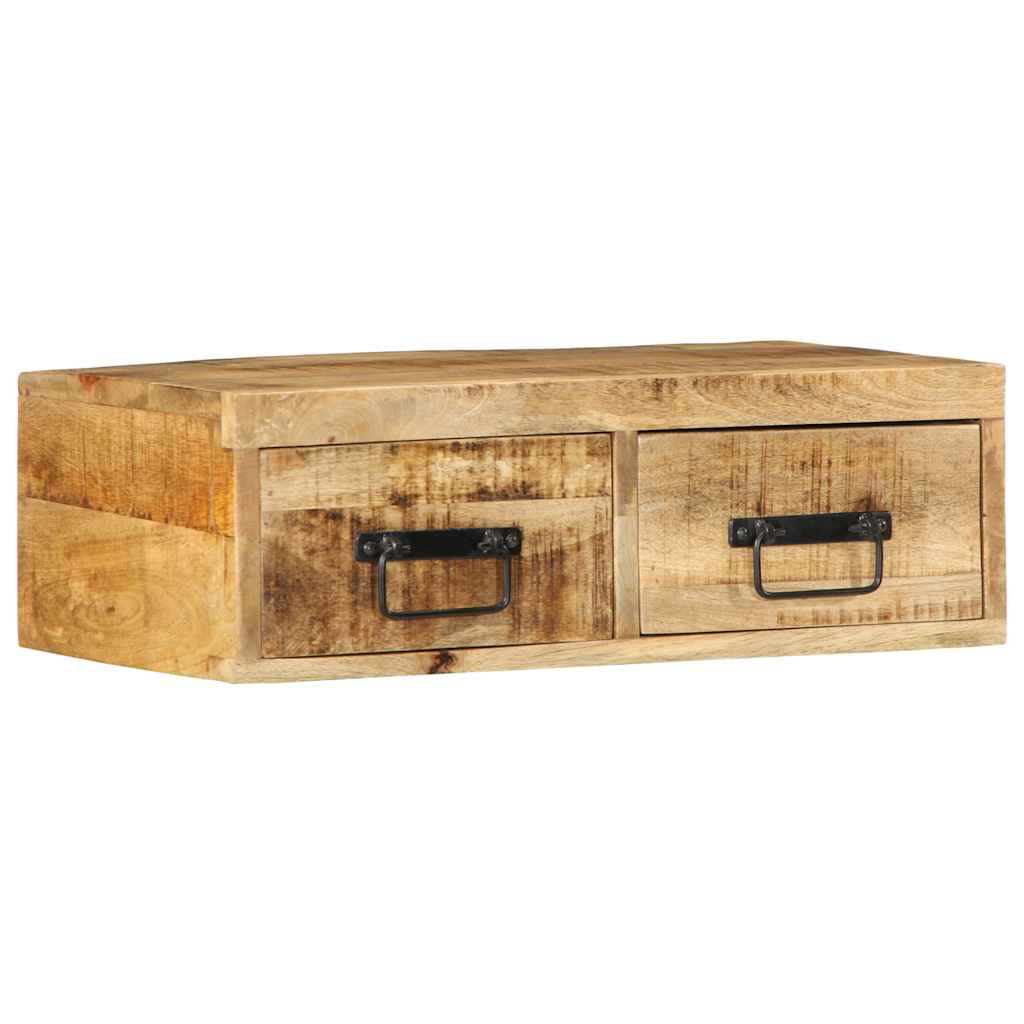 Mobile TV a Parete 60x30x19 cm Legno Grezzo Massello di Mango