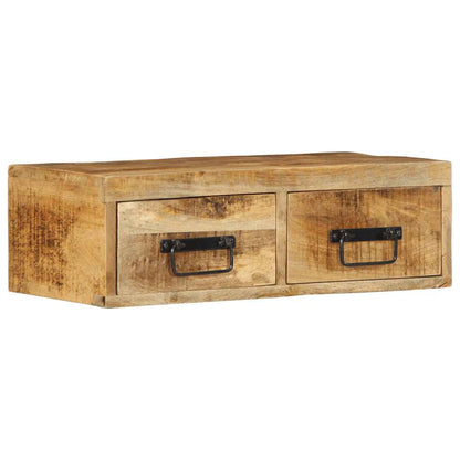 Mobile TV a Parete 60x30x19 cm Legno Grezzo Massello di Mango