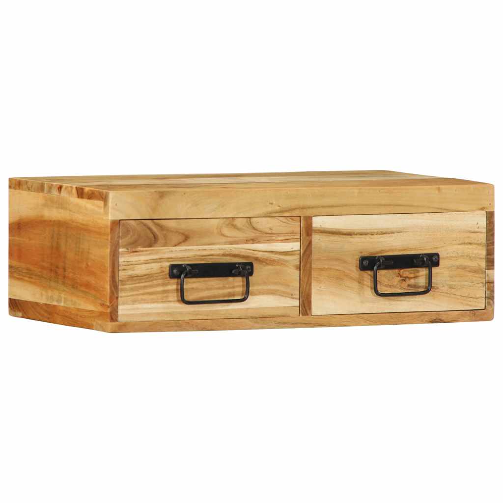 Mobile TV a Parete 60x30x19 cm in Legno Massello di Acacia