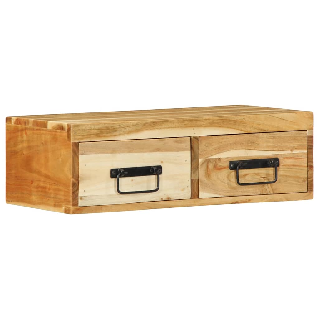 Mobile TV a Parete 60x30x19 cm in Legno Massello di Acacia